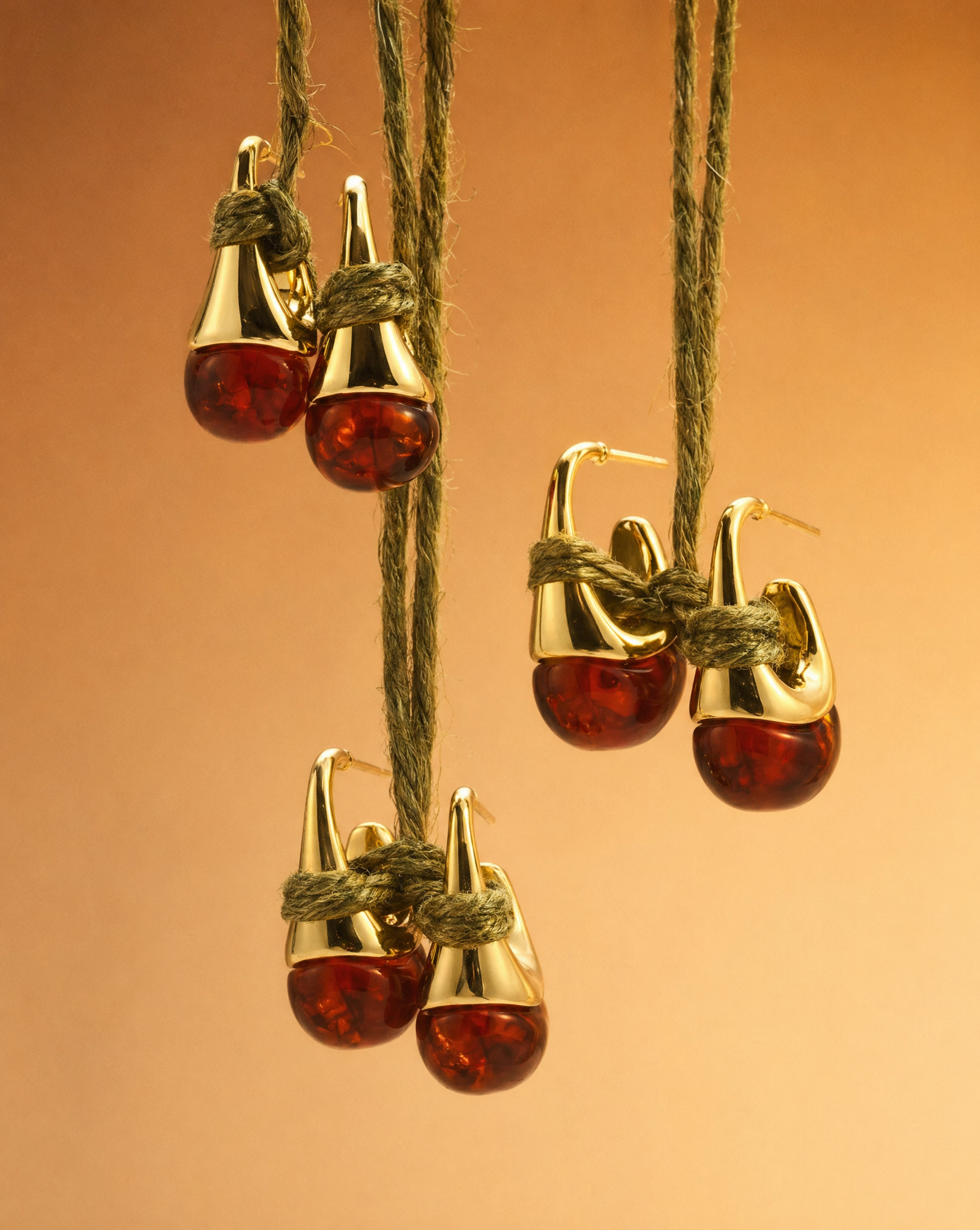 Amber Flow Drop Earrings