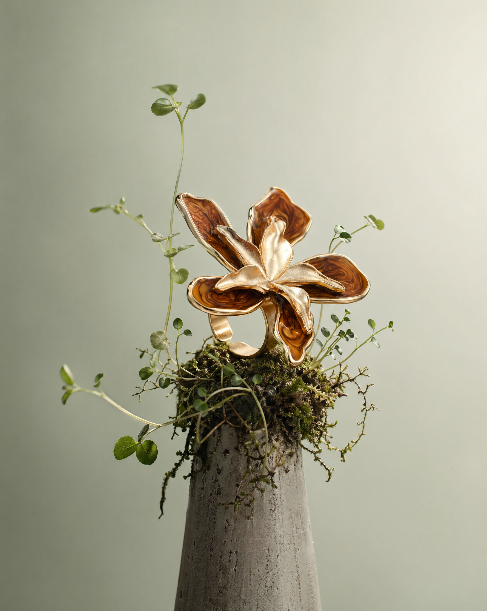 Golden Bloom Statement Ring