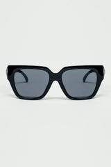 Geometric Thick Black Sunglasses With Black Lens-Love Your Beauty