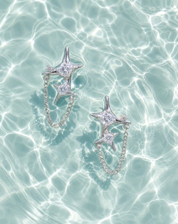 Star stud earrings from the Becoming collection at Love Your Beauty