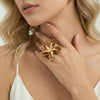 Golden Bloom Statement Ring