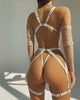 Supply White Sexy Shapewear Simple Split Suit Mesh Stitched Backless