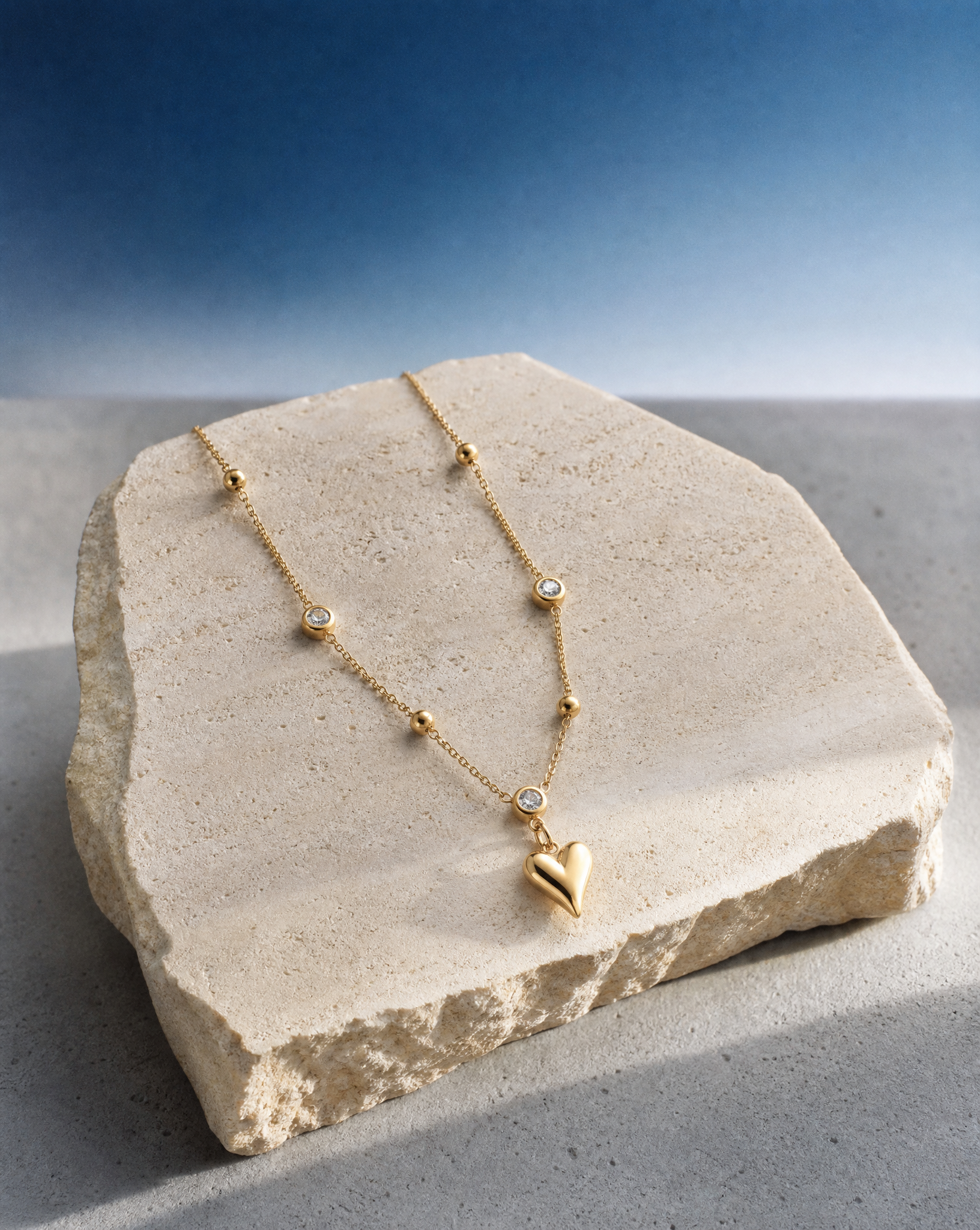 Crystal Heart Charm Necklace