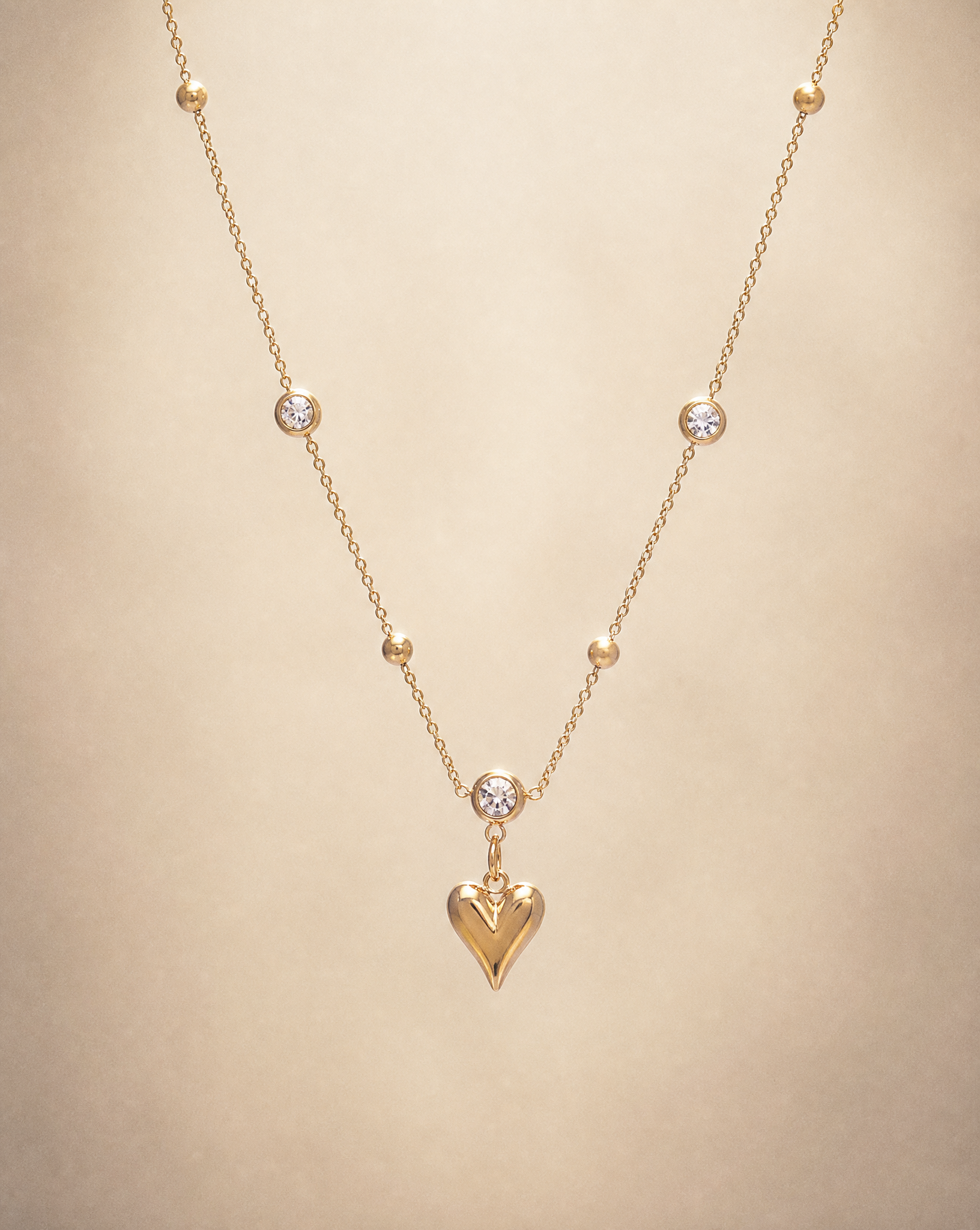 Crystal Heart Charm Necklace