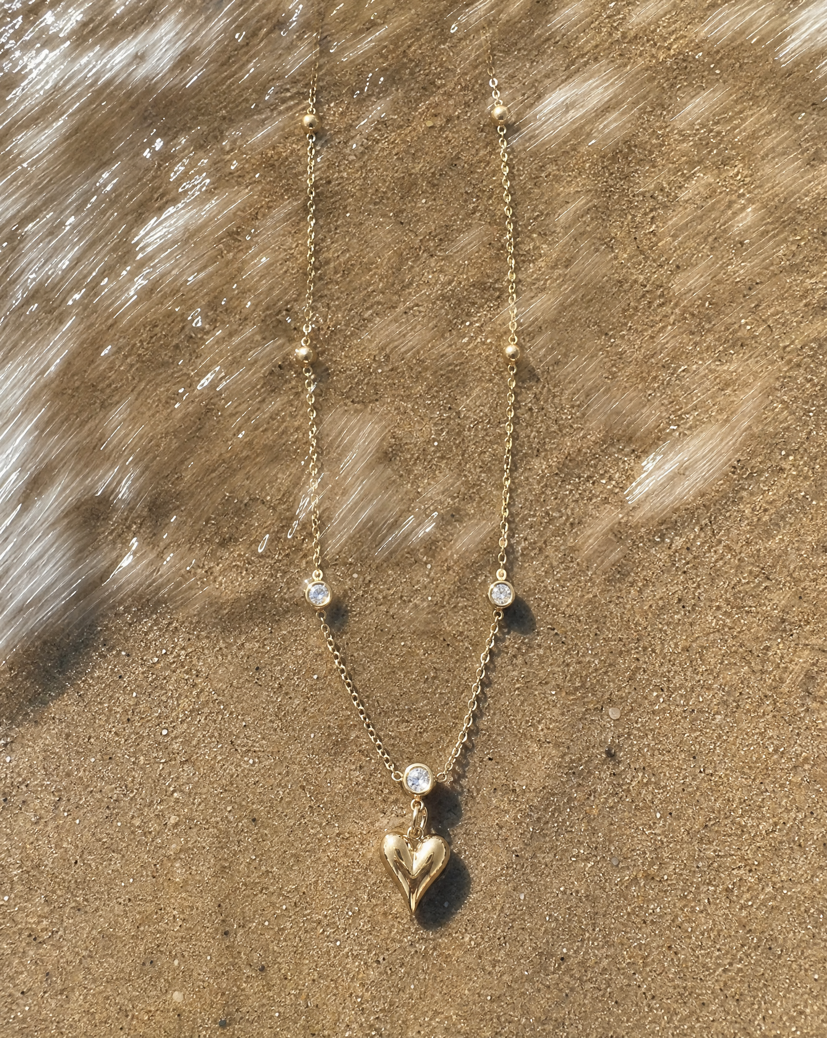 Crystal Heart Charm Necklace