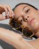 Chunky Square Sunglasses With Yellow Tinted Frame in Light Tortoise Shell