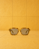 Chunky Square Sunglasses With Yellow Tinted Frame in Light Tortoise Shell