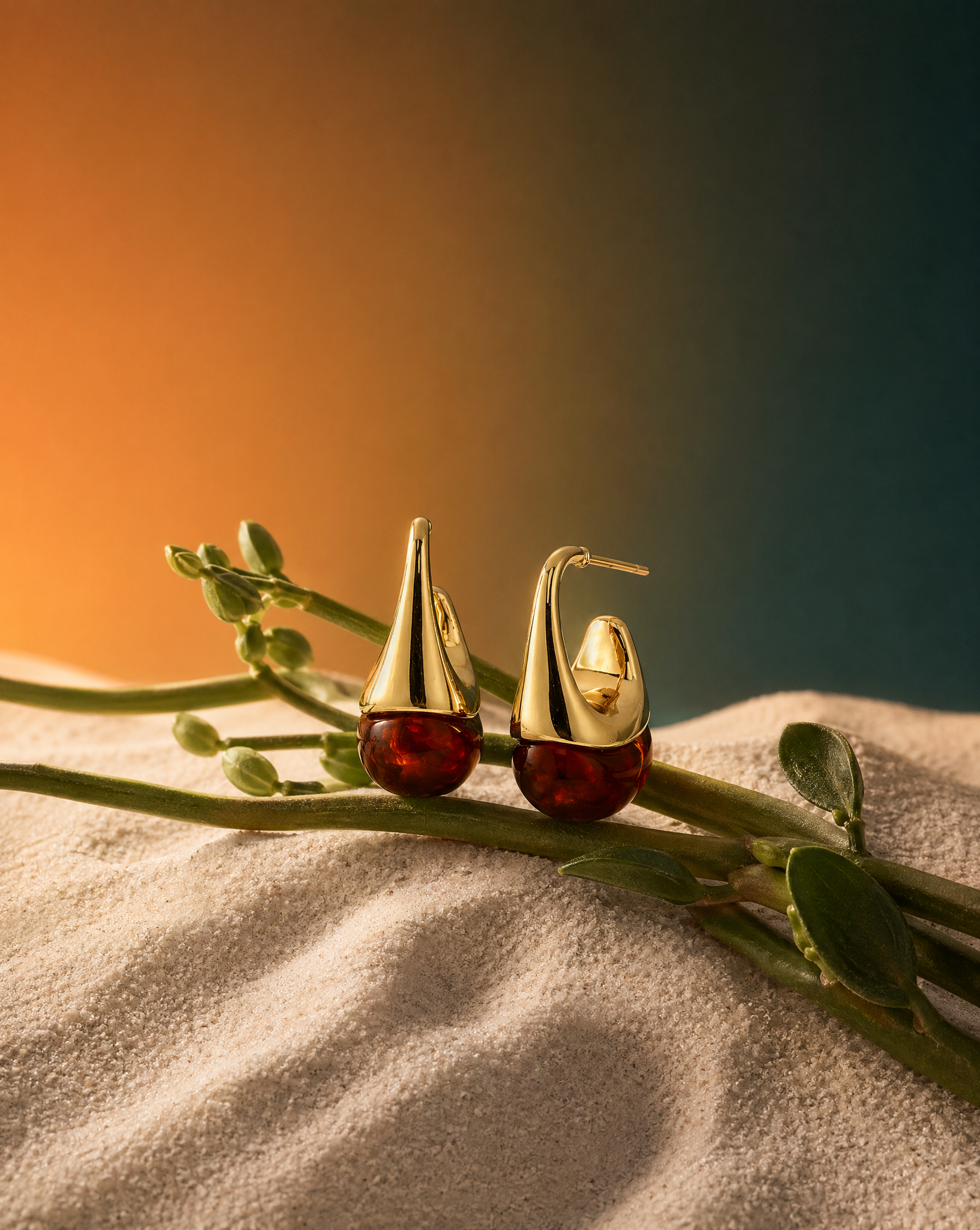 Amber Flow Drop Earrings