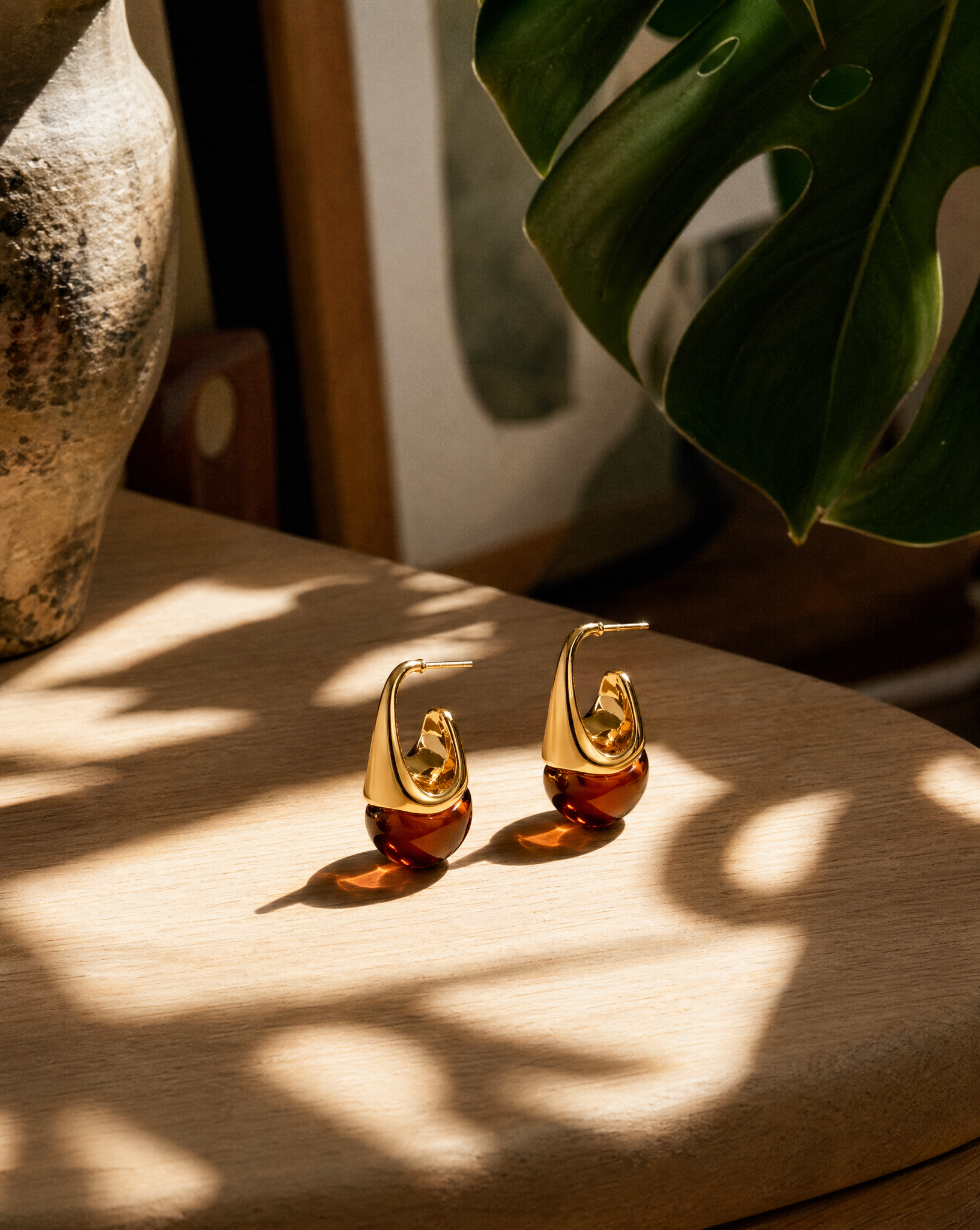 Amber Flow Drop Earrings