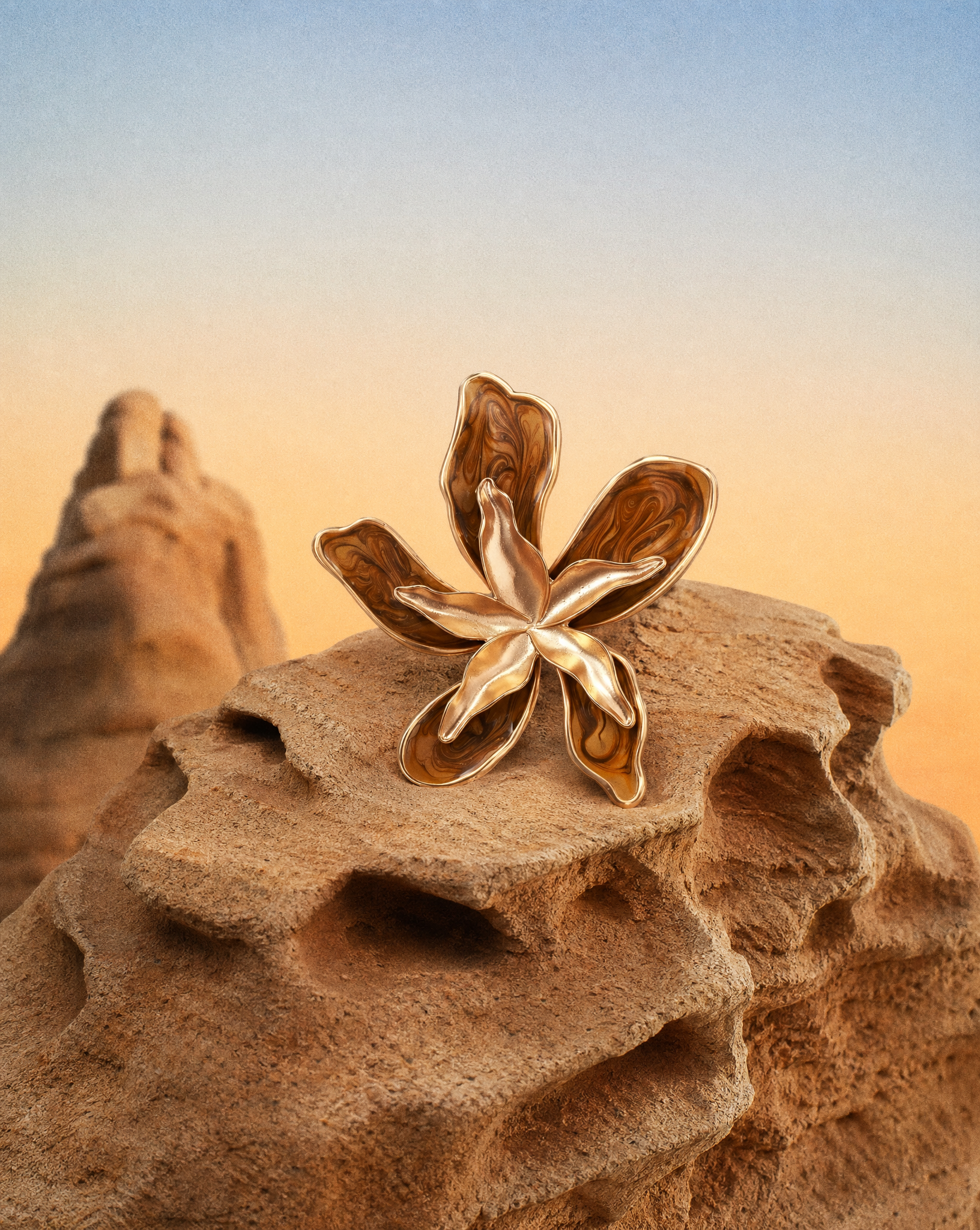 Golden Bloom Statement Ring