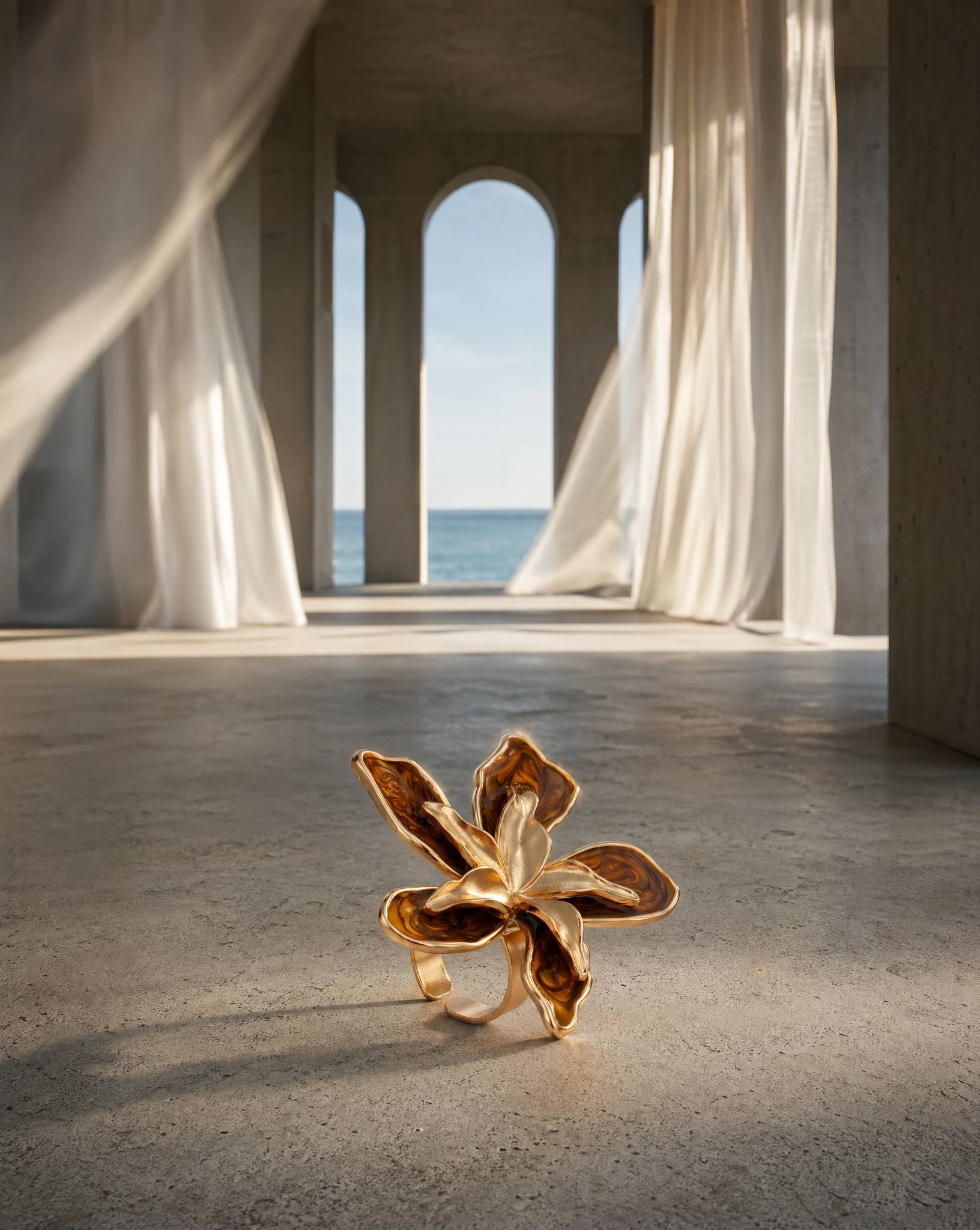 Golden Bloom Statement Ring