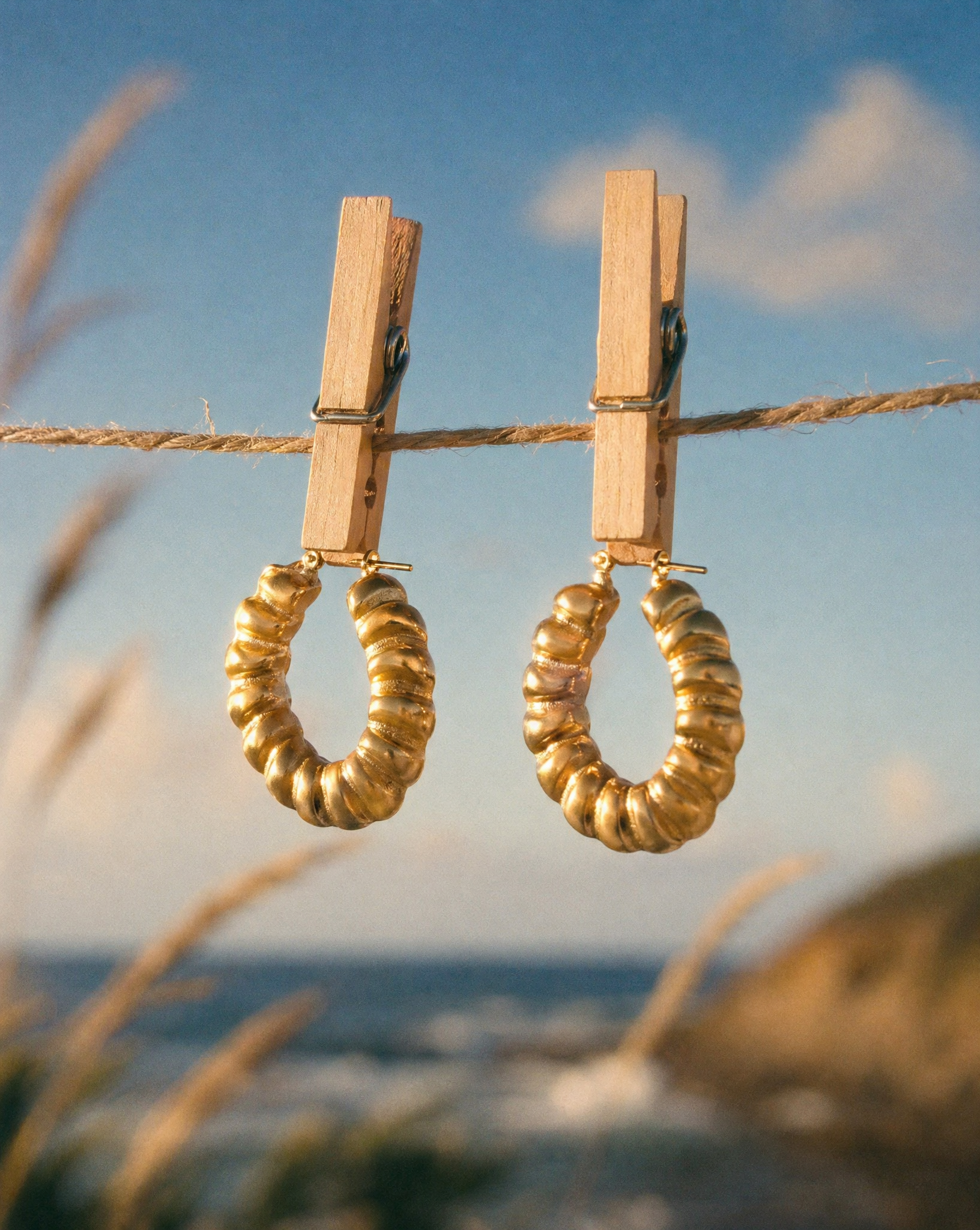Twisted Gold Hoops