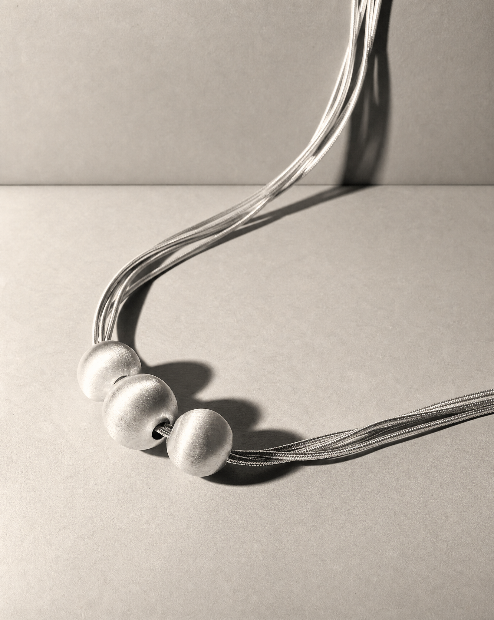 Silver Strand Layers Necklace