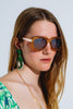 Chunky Square Sunglasses With Yellow Tinted Frame in Light Tortoise Shell
