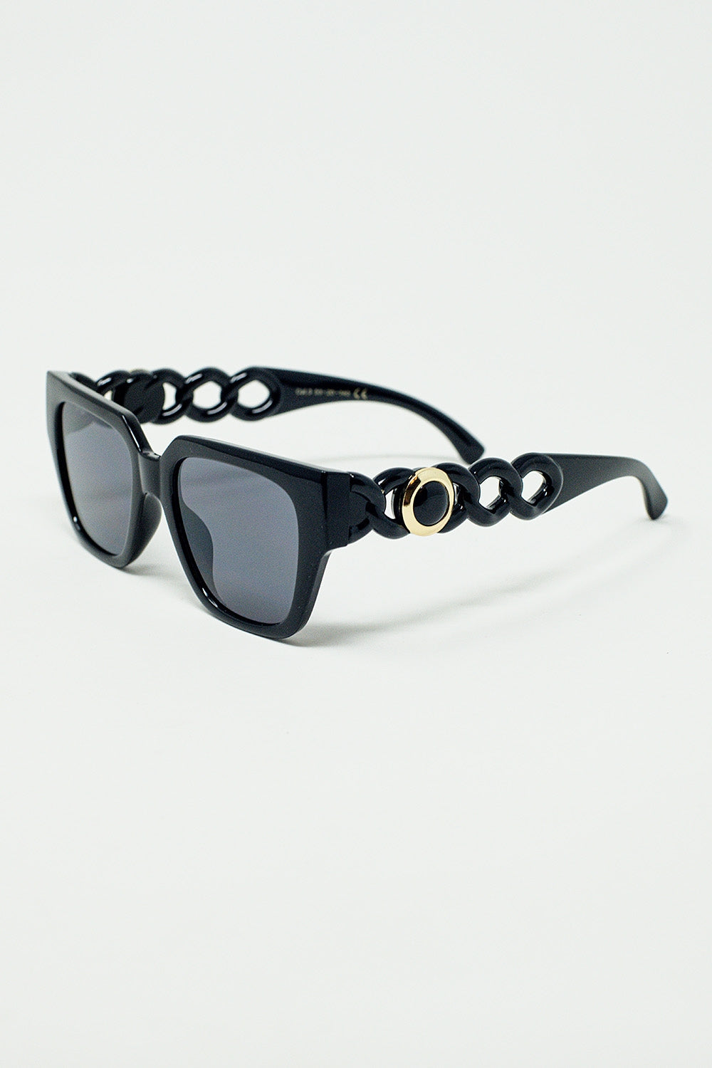 Geometric Thick Black Sunglasses With Black Lens-Love Your Beauty 