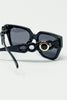 Geometric Thick Black Sunglasses With Black Lens-Love Your Beauty 